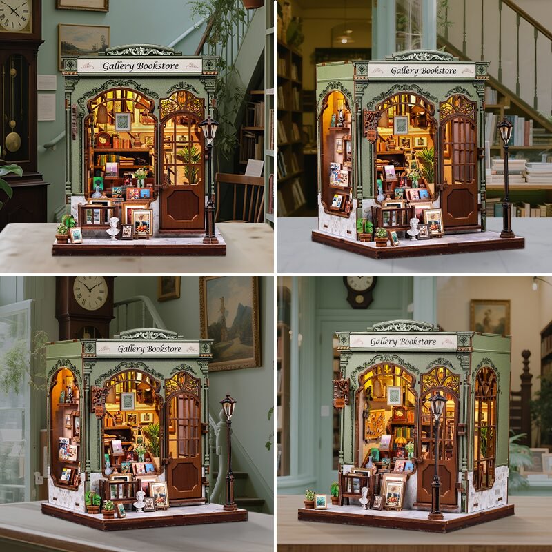 3D DIY house Gallery bookstore, 19 cm