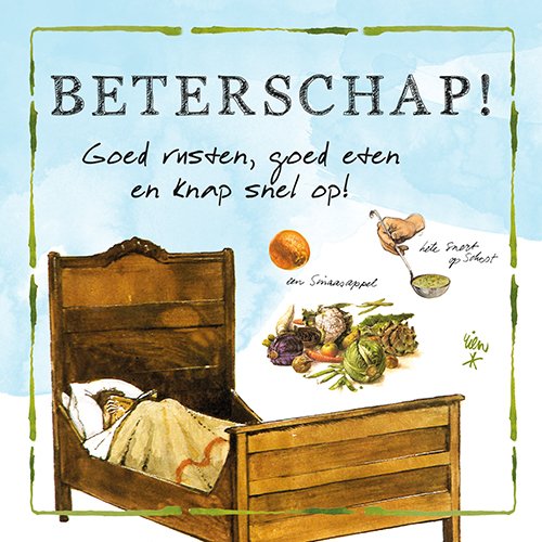 Rien Poortvliet, beterschap wenskaart