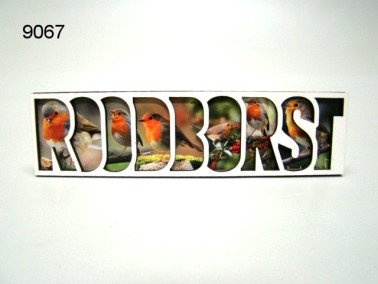 Roodborst lettermagneet, hout