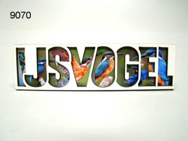 IJsvogel lettermagneet, hout