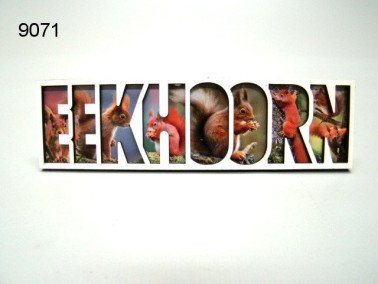 Eekhoorn lettermagneet, hout