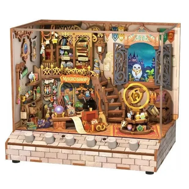 3D diy houten puzzel miniature house magic shop, 15,4 cm