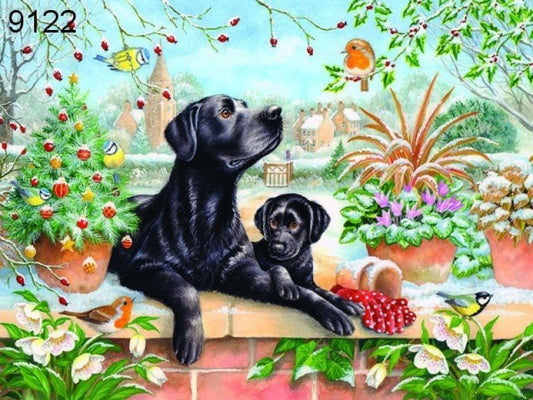Christmas lab & pup legpuzzel, 1000 stukjes