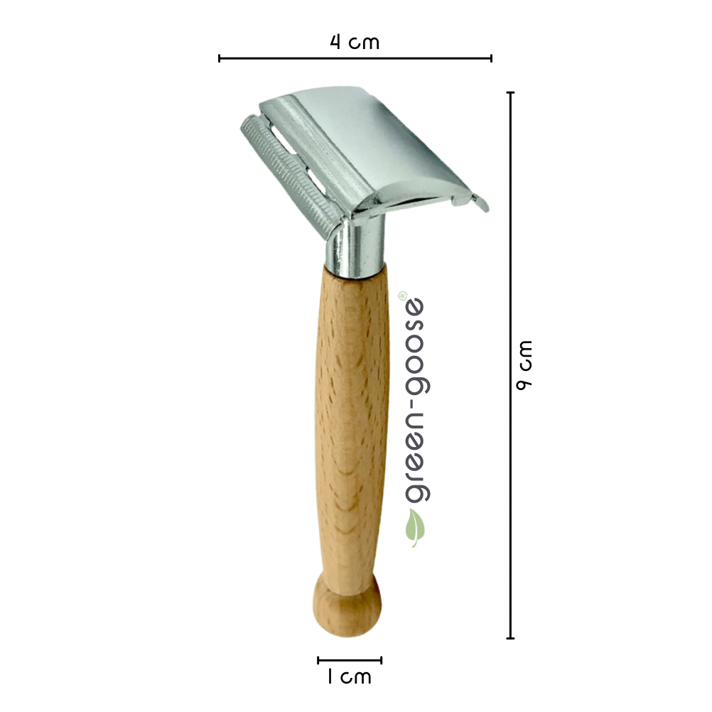 Bamboe scheerset met safety razor, scheerolie en bamboedoekje, 13-delig