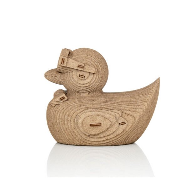 DIY houten spaarpot eend, 12,7 x 10,7 x 12,8 cm
