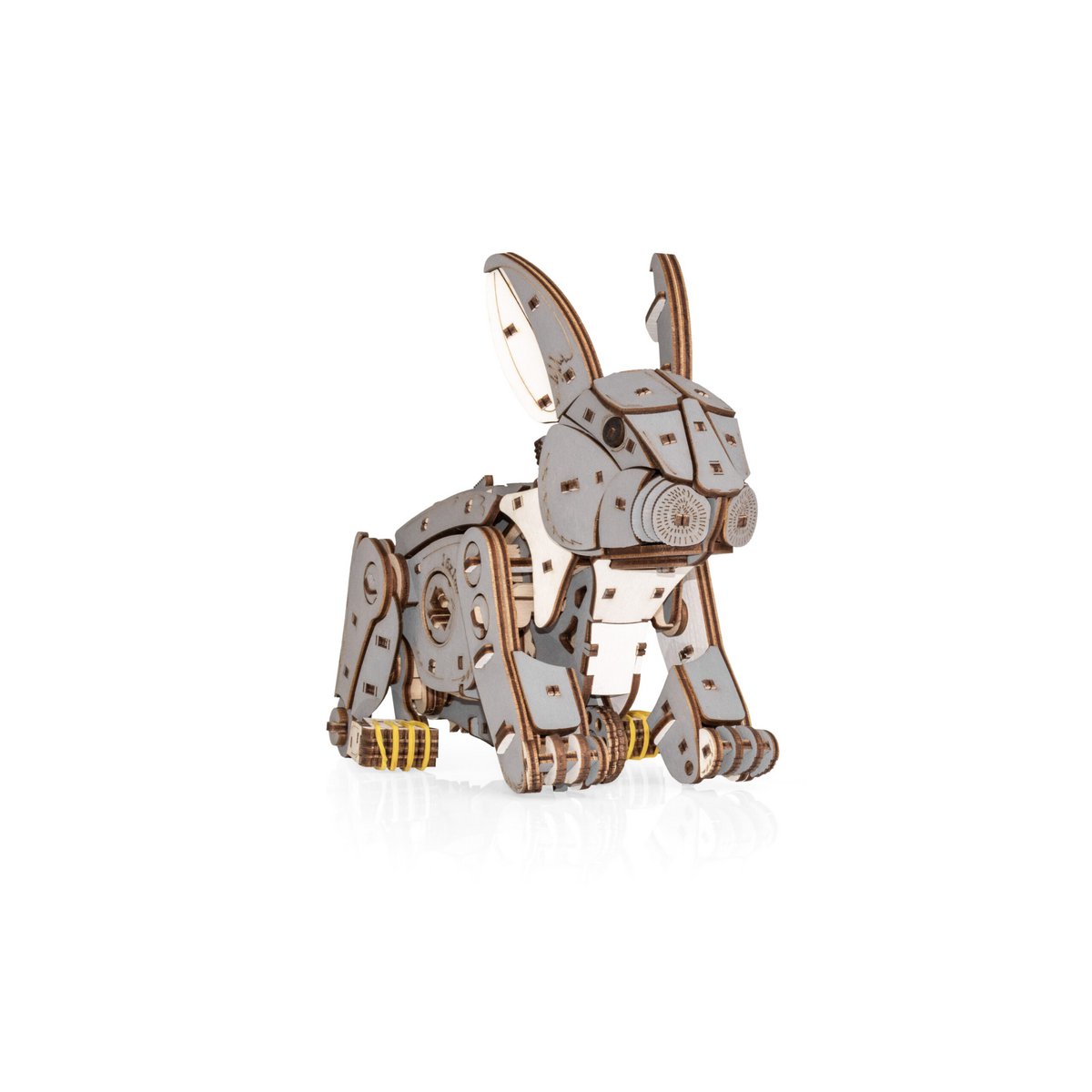 Konijn mechanische houten puzzel grijs, 21,7 × 10,4 × 17,4 cm