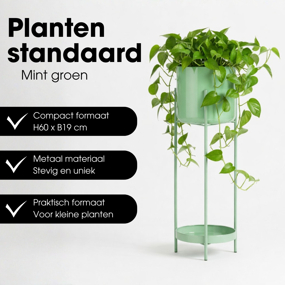 Colyn bloempot op standaard groen Ø 19 × 60 cm
