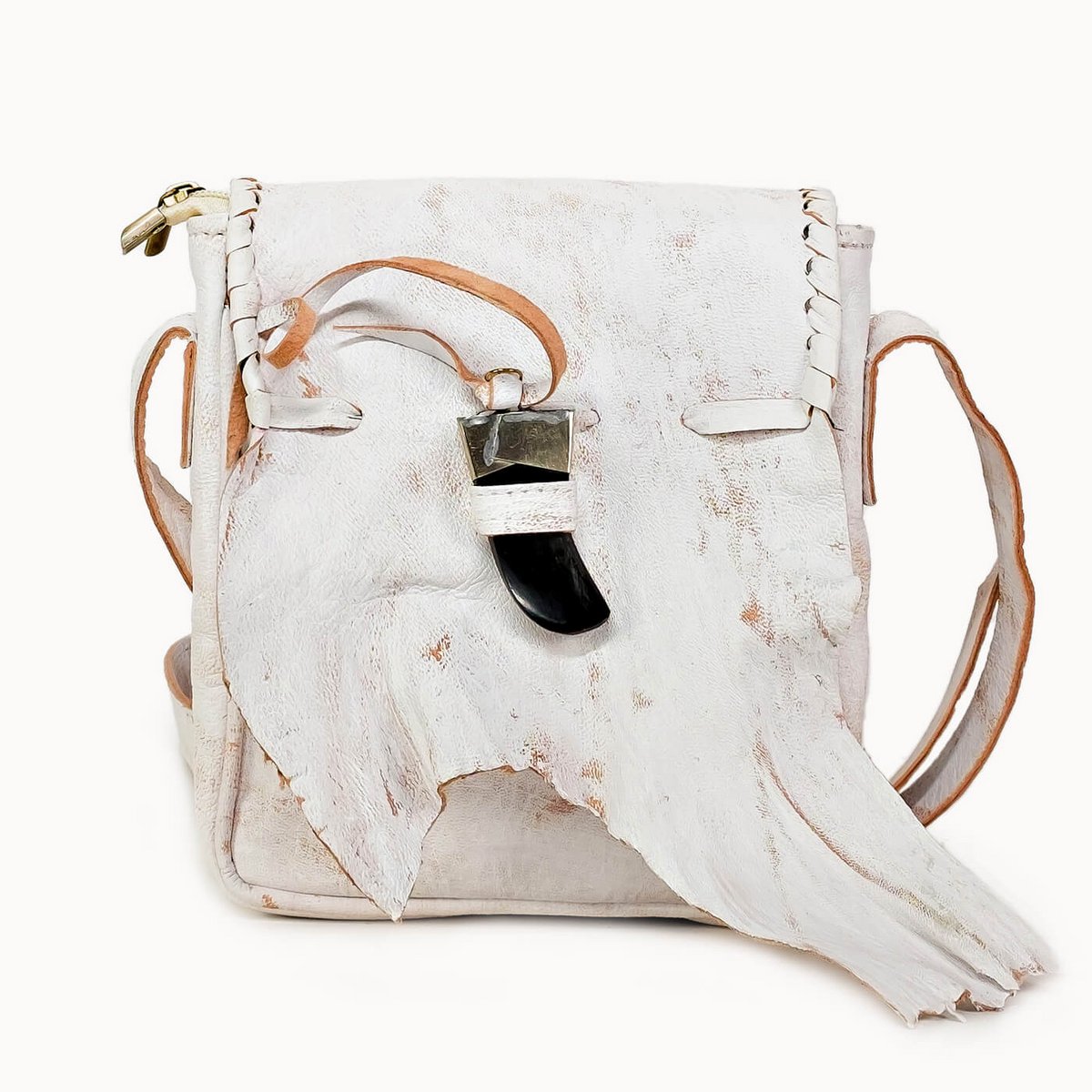 Qabli leren schoudertas, 18 × 4,5 × 22 cm