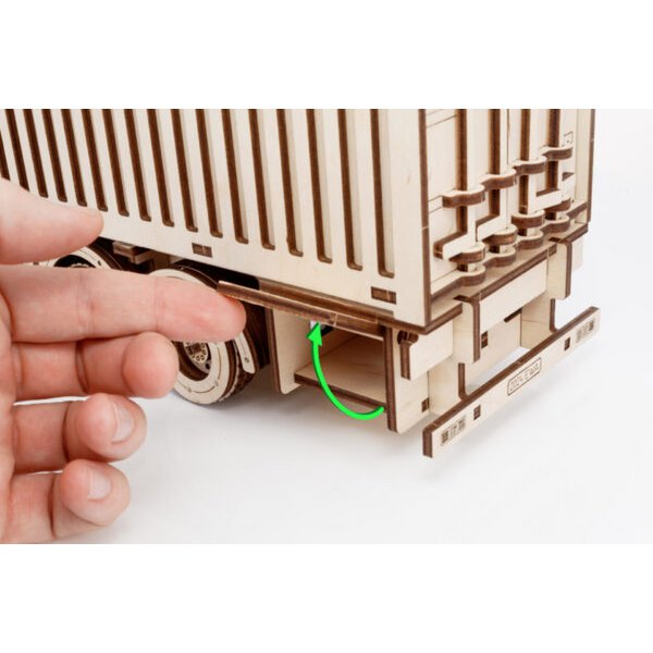 3D mechanische houten puzzel container oplegger Road King 52,3 × 10,8 × 16,9 cm – 238 stukjes