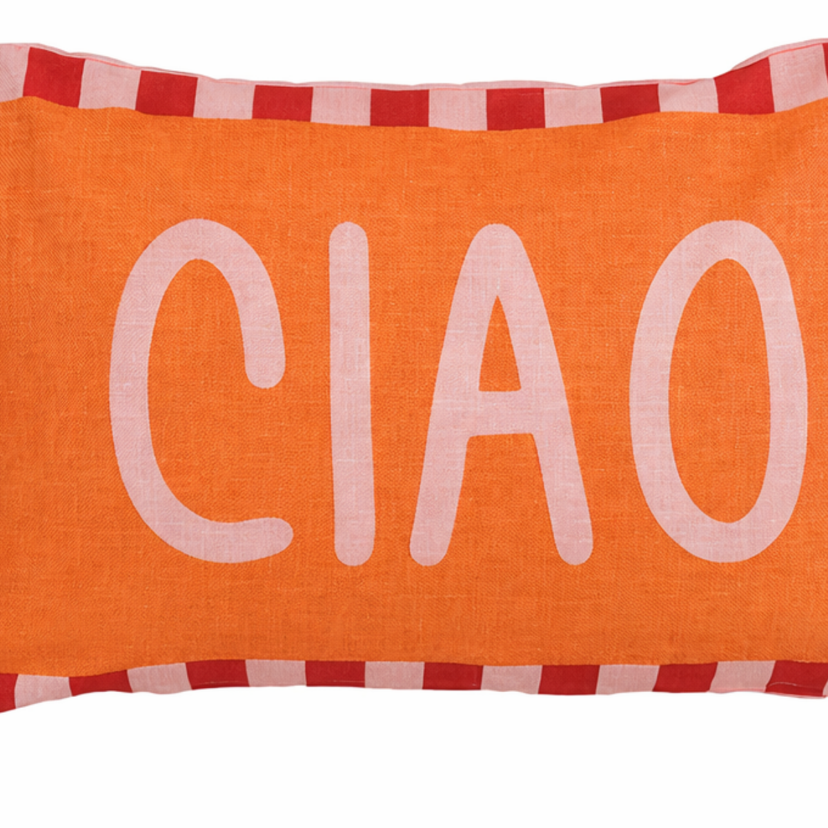Sierkussen met tekst ciao oranje, 55 x 35 cm