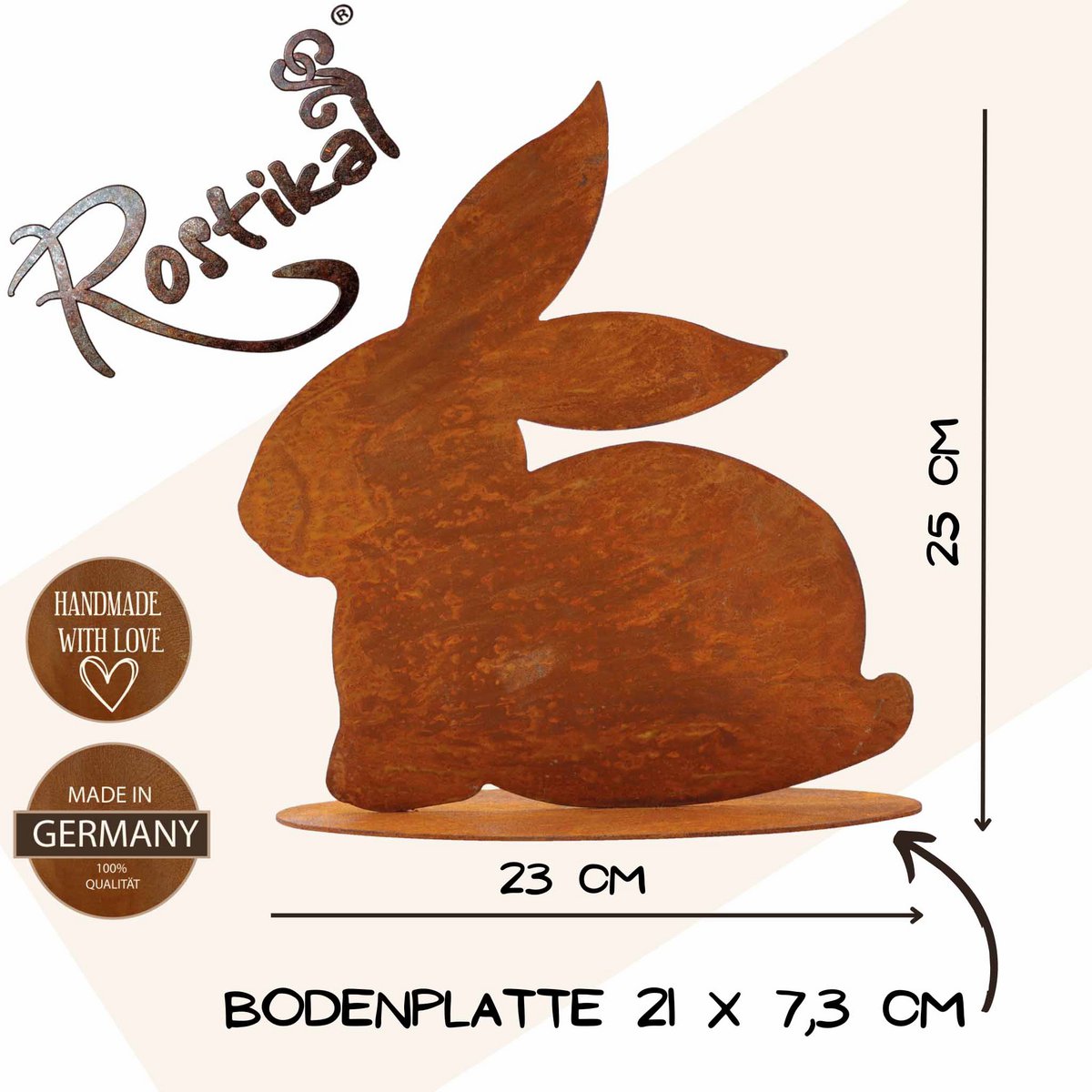 Roestmetalen zittende paashaas