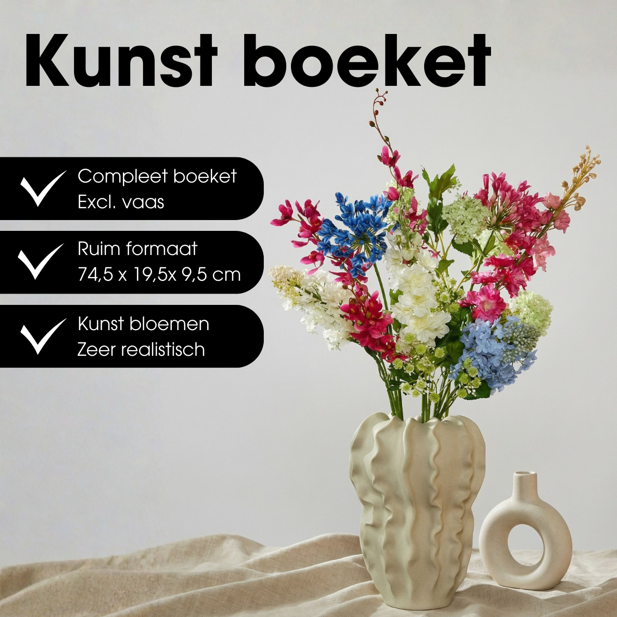 Kunstboeket Kyra meerkleurig, 74,5 cm
