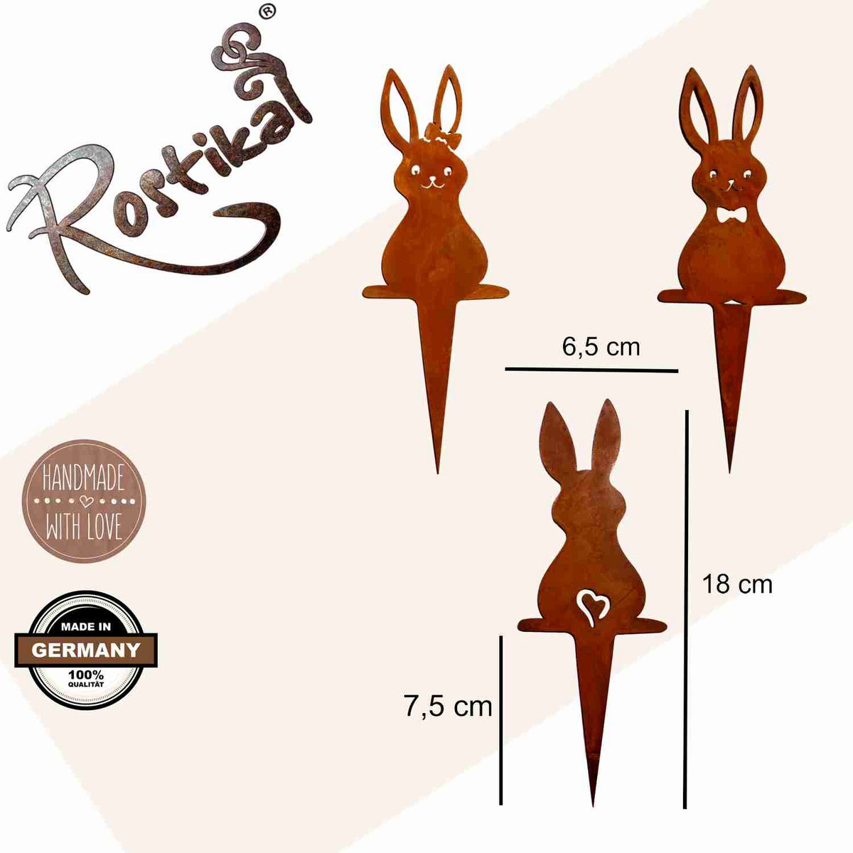 Roestmetalen tuinsteker konijn