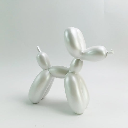 Ballonhond van polyresin, wit, 17 cm
