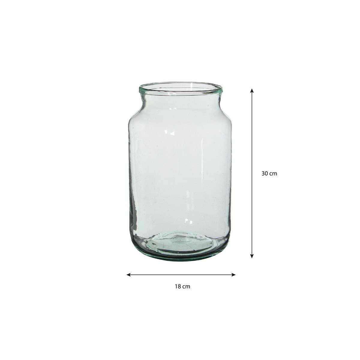 Mica Decorations Vienne Vaas – Glas Transparant (H30 x Ø18 cm)