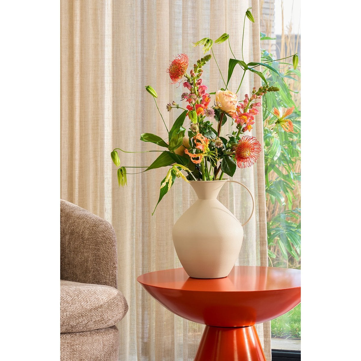 Mica Decorations Gyge Vaas – Metaal Off-white (30,5 cm)