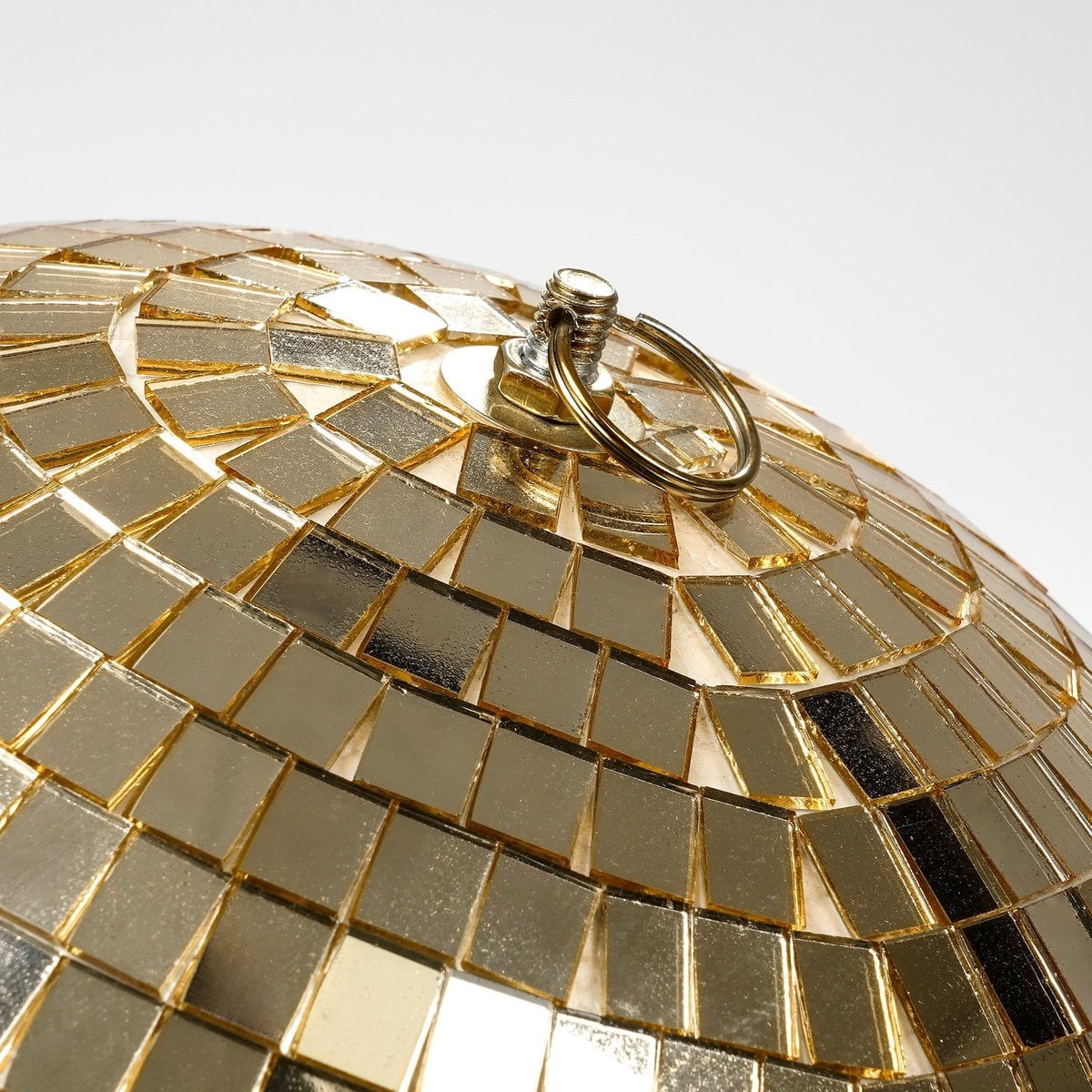 Champagnekleurige kerst discobal van spiegelglas, Ø 25 cm
