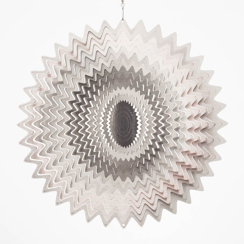 Windspinner Spin Art splash zilverkleurig RVS, 30 cm