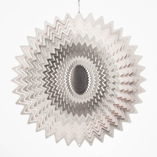 Windspinner Spin Art splash zilverkleurig RVS, 30 cm