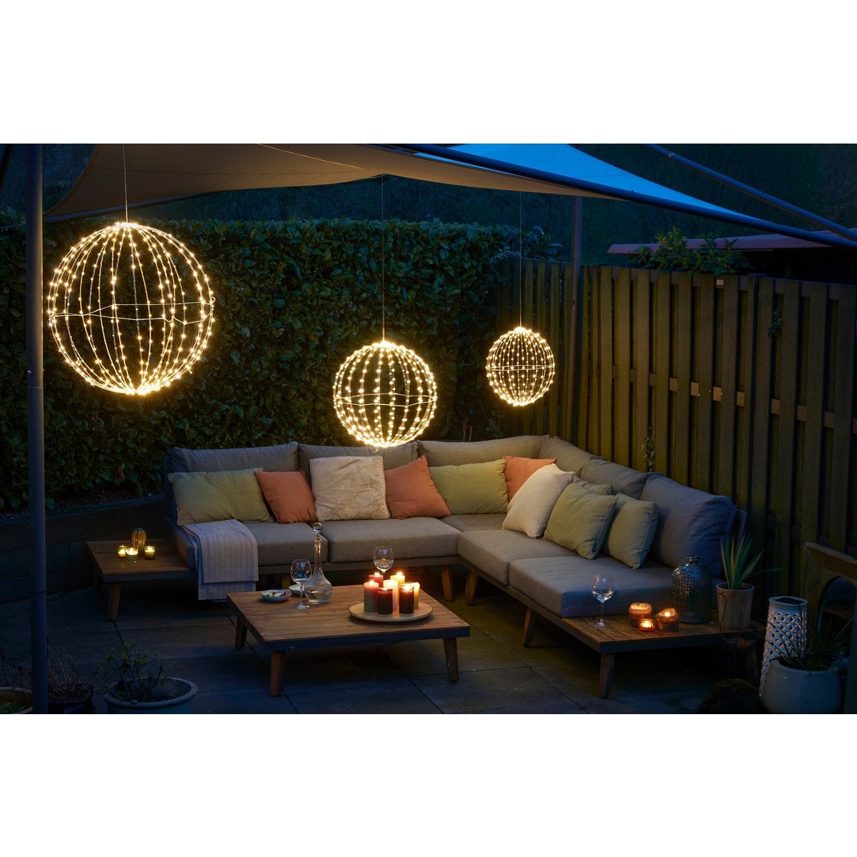Verlichte kerstbal voor buiten, Ø 60 cm, 400 LED-lampjes