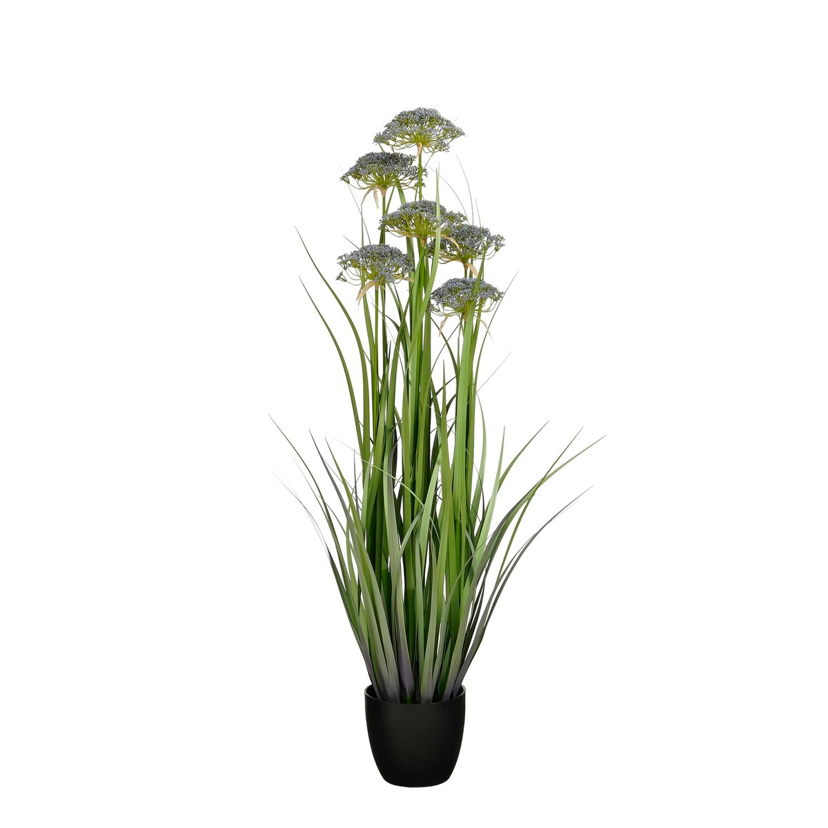Engelwortel kunstplant met pot, groen en paars, 120 cm