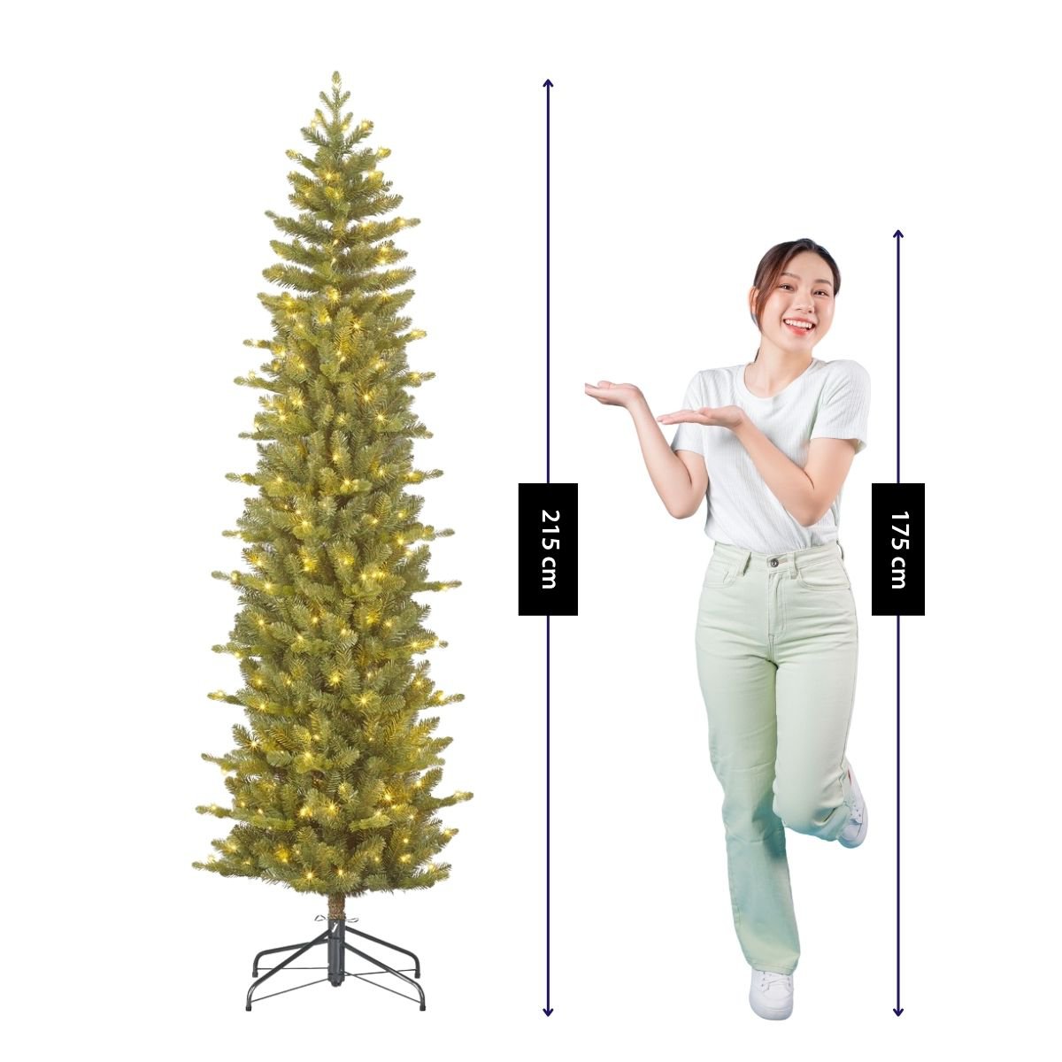 Harma kunstkerstboom met verlichting, 215 cm, Ø 66 cm