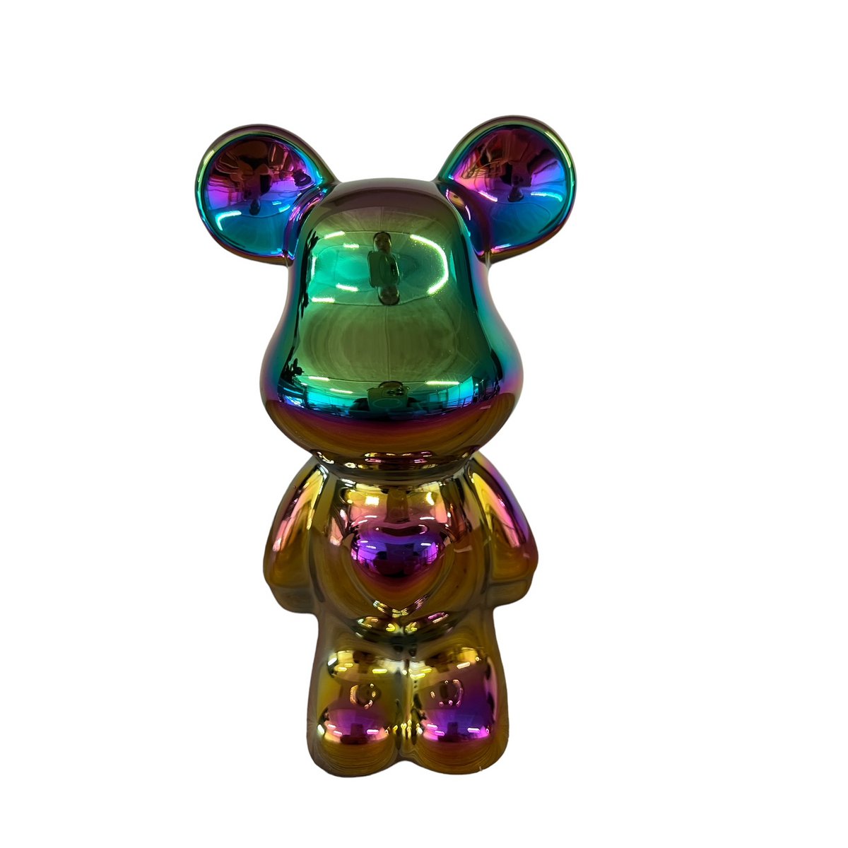 Beer van keramiek, multicolor metallic, 18 cm