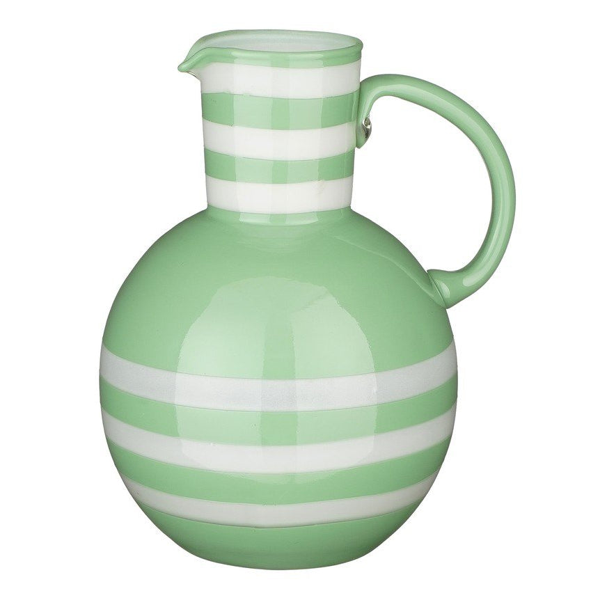 Bazaar vaas, groen met witte strepen, 21 × Ø 17,5 cm