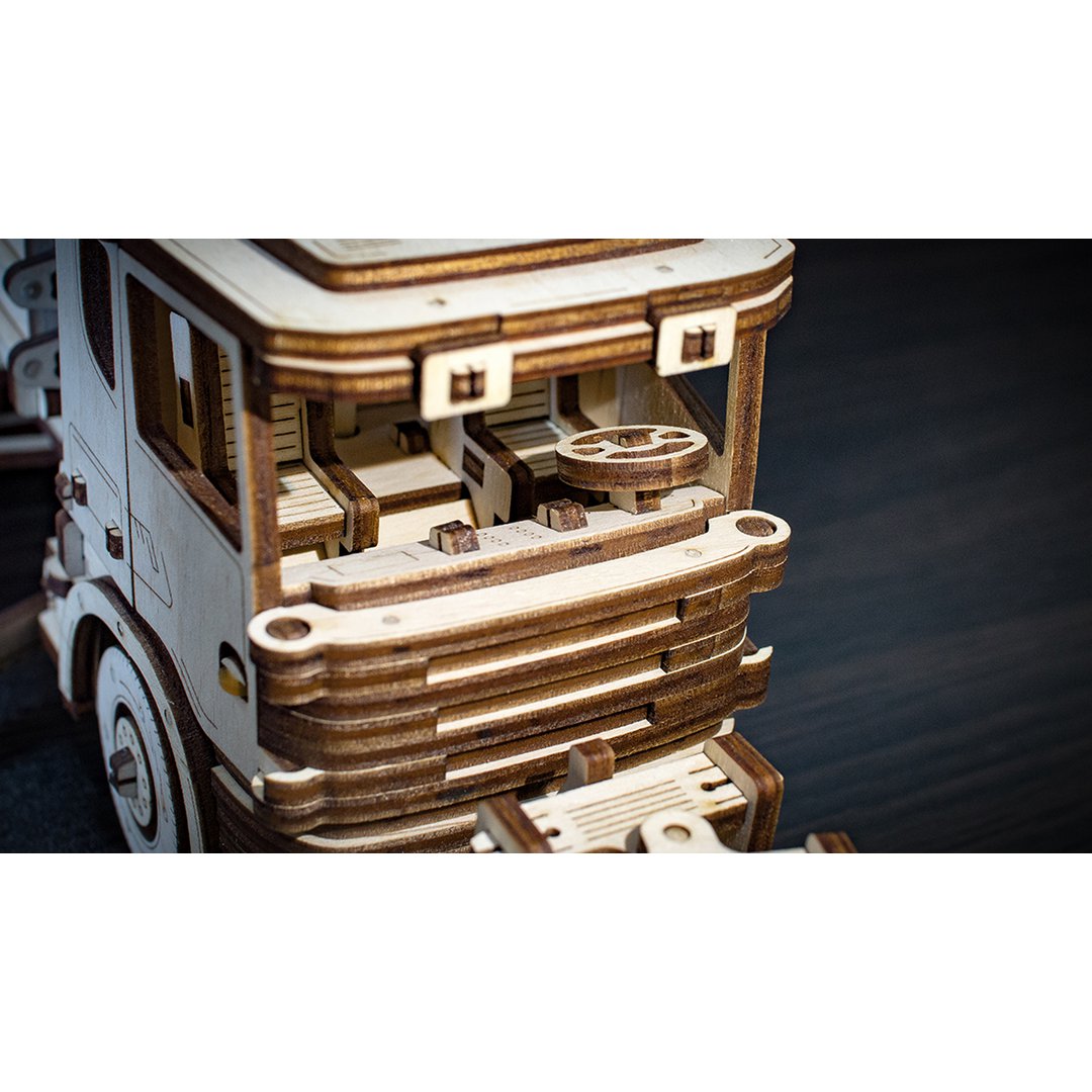 3D mechanische houten puzzel sneeuwtruck 40 × 14,8 × 14 cm – 417 stukjes