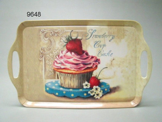 Aardbei/cupcake dienblad, groot