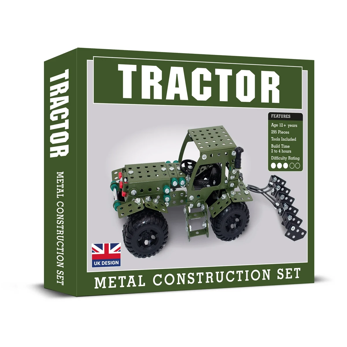 Metalen bouwpakket tractor, 29 x 12,8 x 12 cm