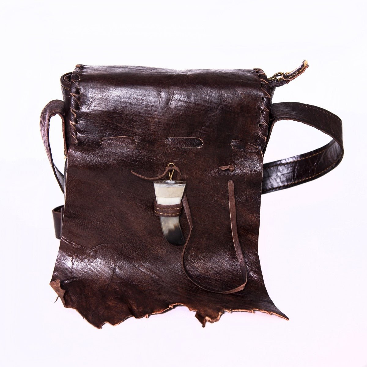 Qabli leren schoudertas, 18 × 4,5 × 22 cm