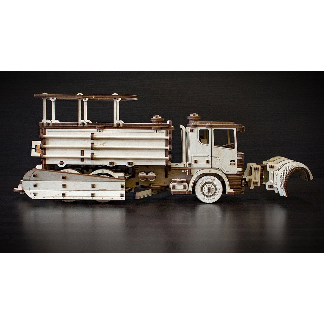3D mechanische houten puzzel sneeuwtruck 40 × 14,8 × 14 cm – 417 stukjes