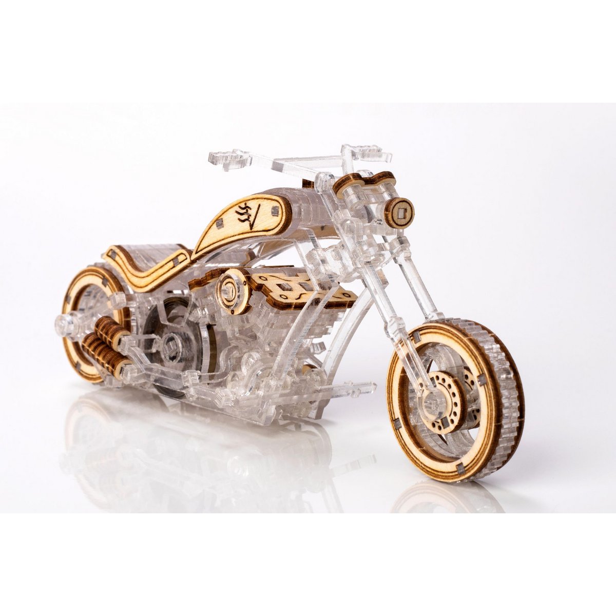 3D mechanisch modelbouw motor chopper V1 14 × 4,1 × 6,2 cm – 211 stukjes