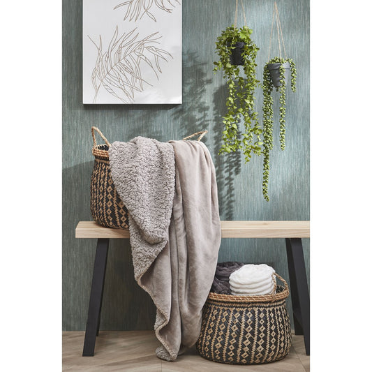 Plano bankje lichtbruin met zwart, 92 x 31 x 46 cm