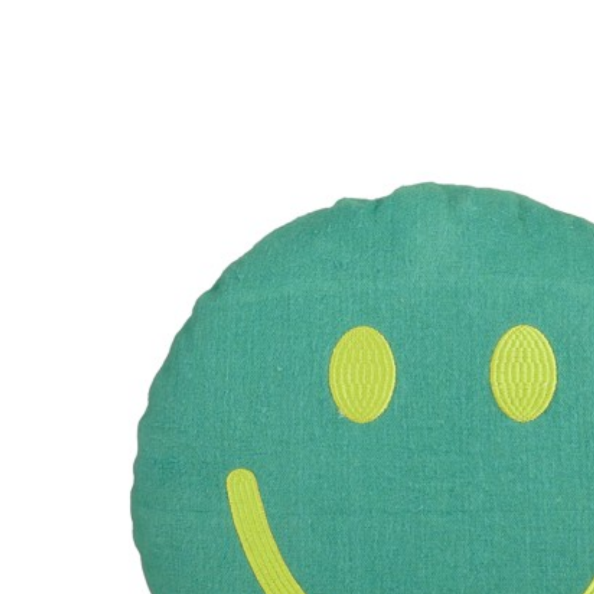 Sierkussen smiley groen rond, Ø45 cm
