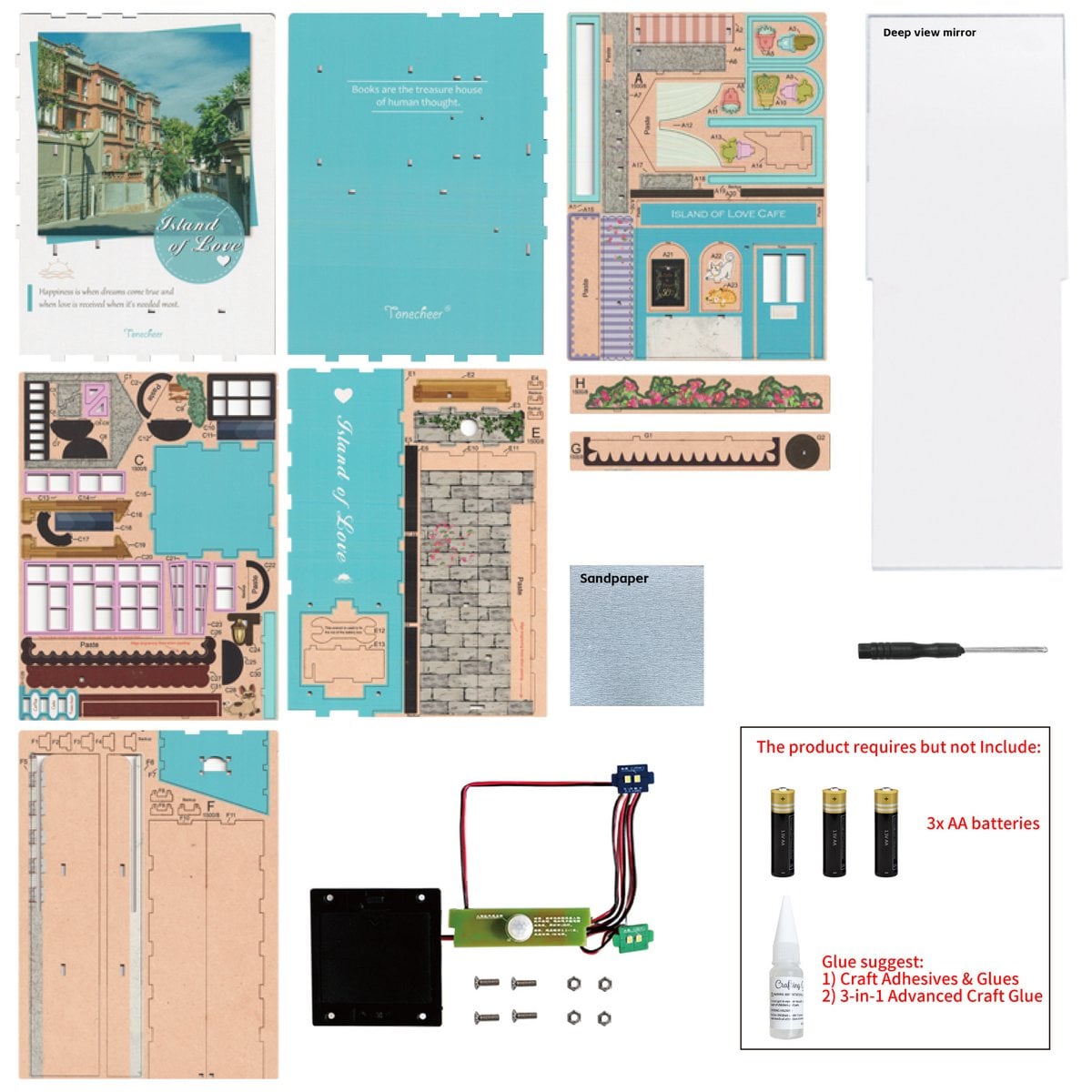 DIY book nook Island of love, 24,5 cm