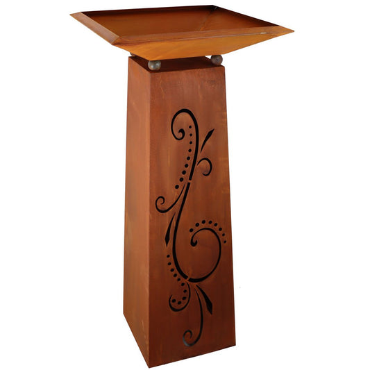 Roestmetalen tuinsierzuil met afneembare plantenbak 100 cm