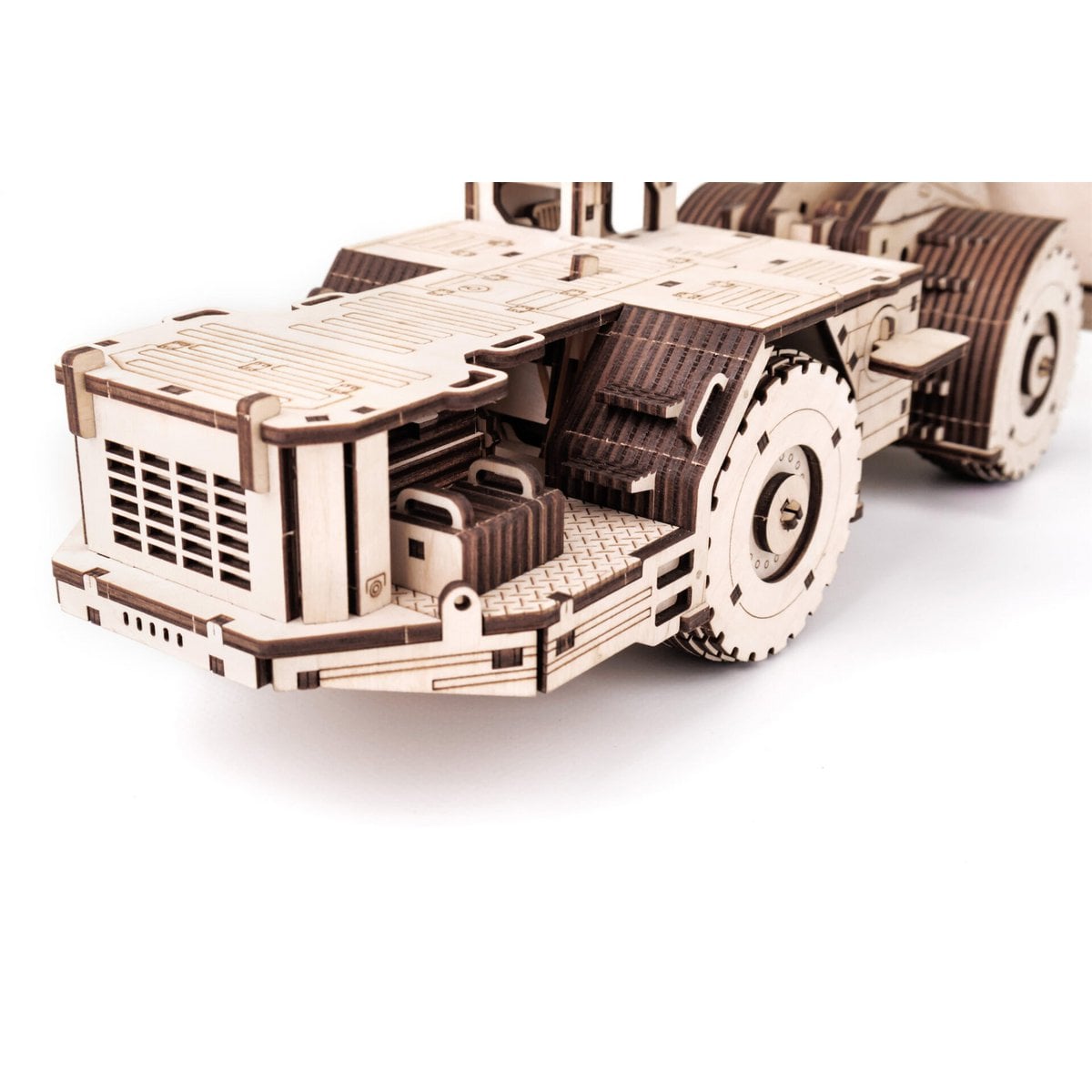DIY houten mechanische puzzel Load-Haul-Dump Unit MOAZ 4075, 49 x 11 x 13 cm