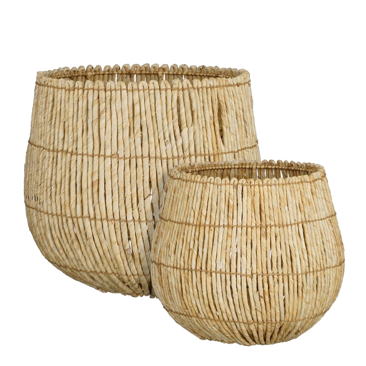 Mica Decorations Ronda Manden – Set van 2 (Naturel Bruin)