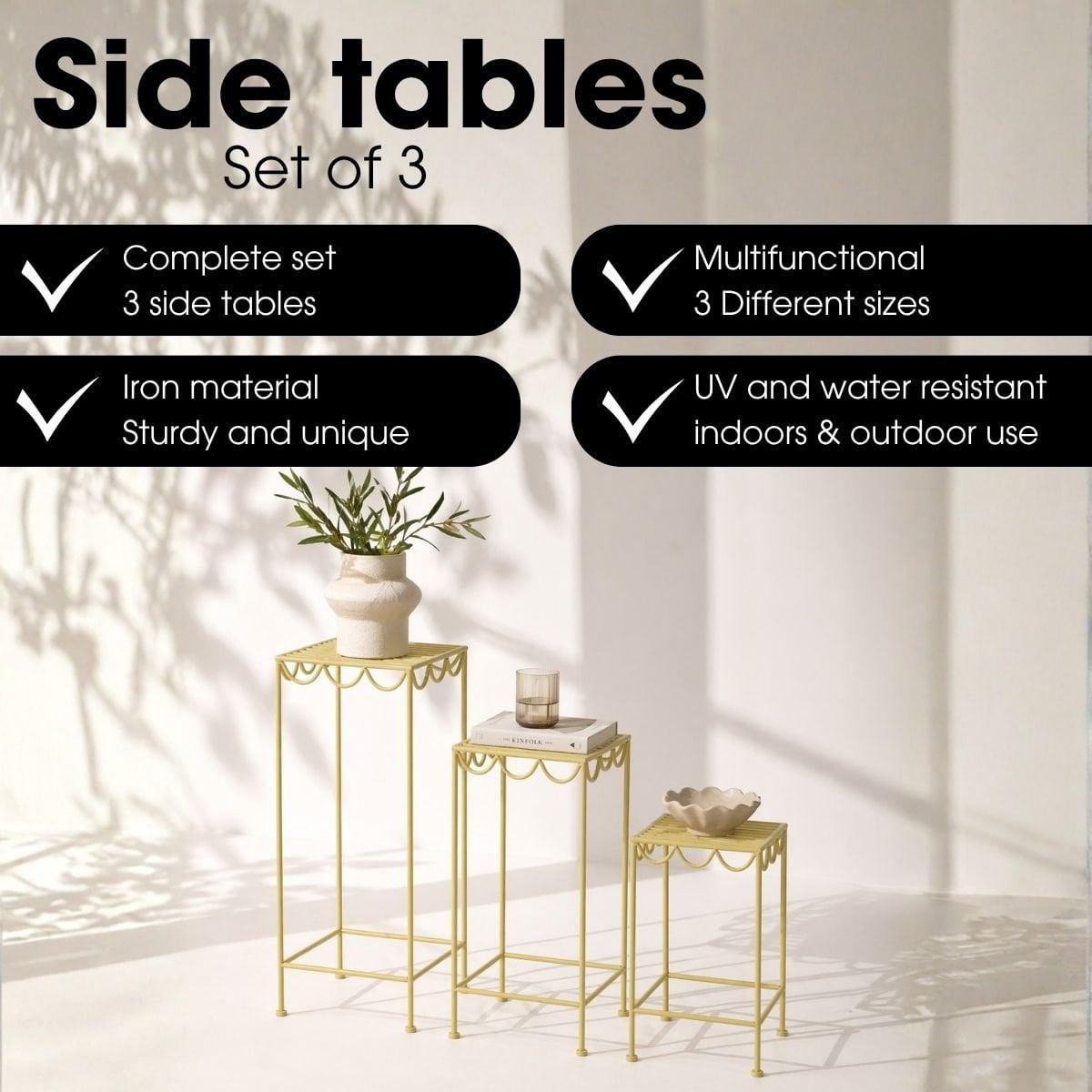 Rosalie planttafels, set van 3, lichtgroen