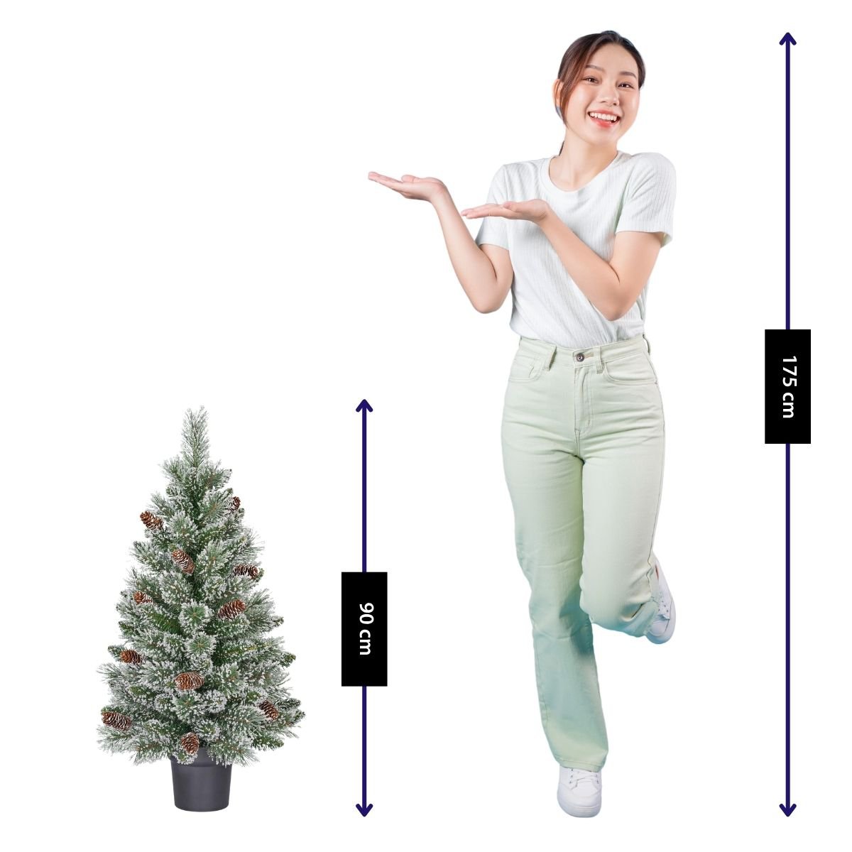 Vandans kunstkerstboom met rijp-effect, 90 cm, Ø 48 cm