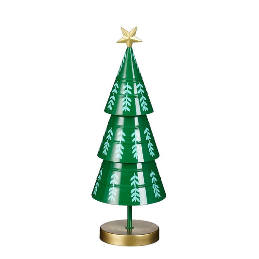 Groene kerstboom met goudkleurige voet, Ø 13 × 46 cm