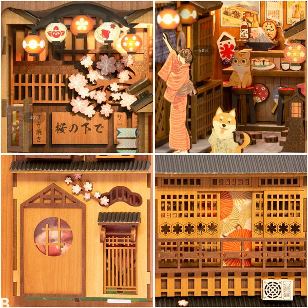 Under the Sakura Tree book nook, 18 × 11 × 23 cm