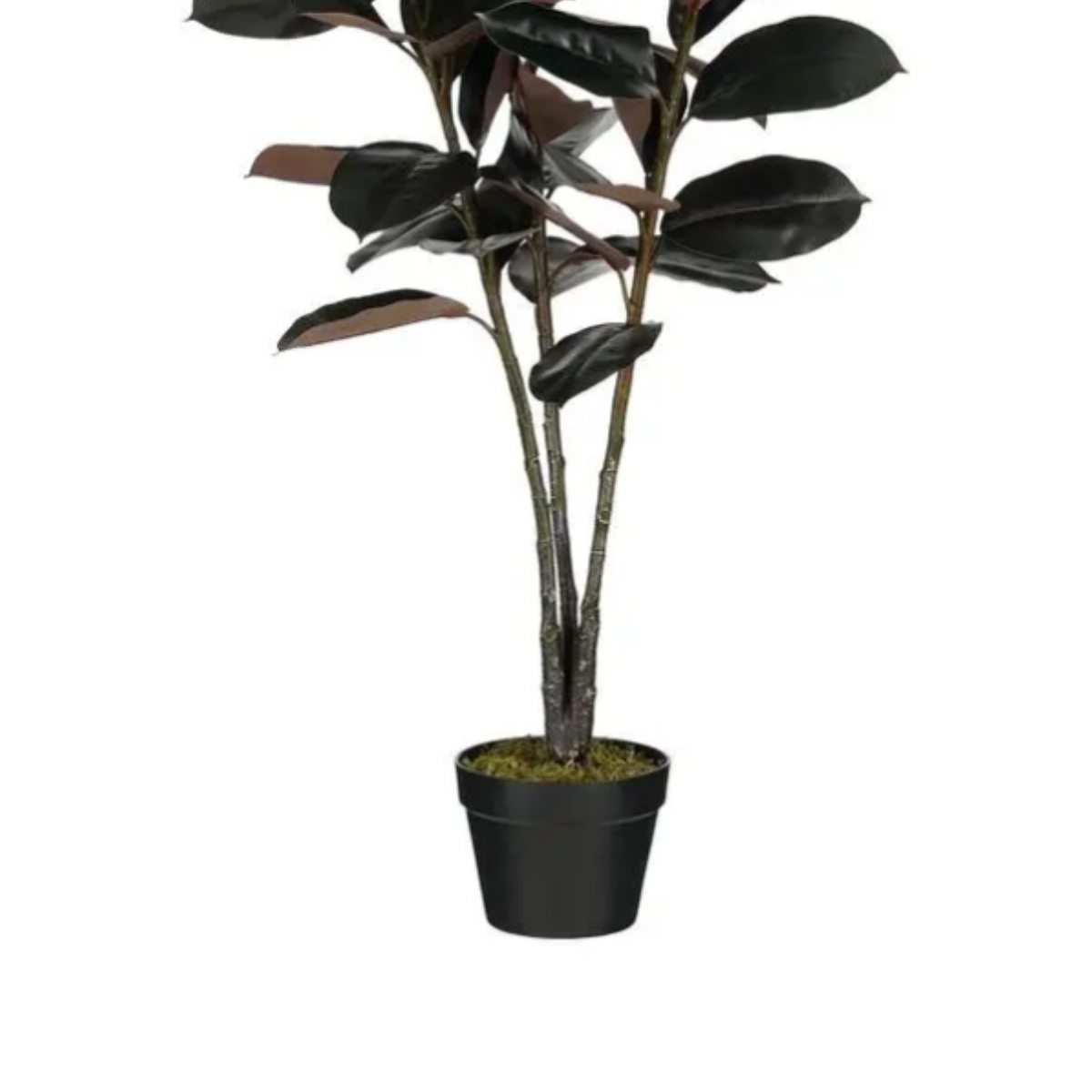 Rubberplant kunstplant, roodbruin, 120 cm