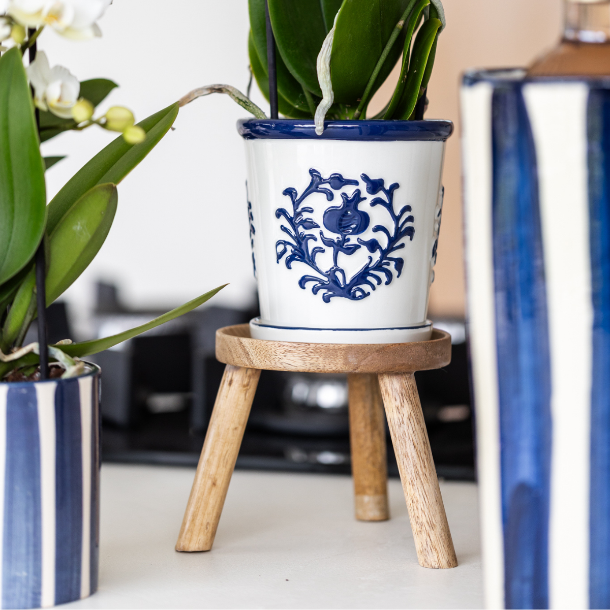 Malaga sierpot, blauw, Ø 9 cm, 9 cm hoog