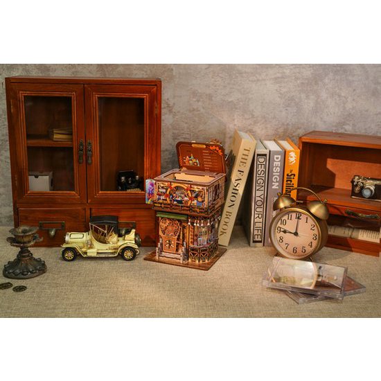 3D houten bouwpakket punk bar bureau organizer 15 × 14 × 25 cm – 161 stukjes