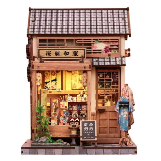 Sakura O Kimono Shop miniatuurhuisje, 14 × 13 × 19 cm