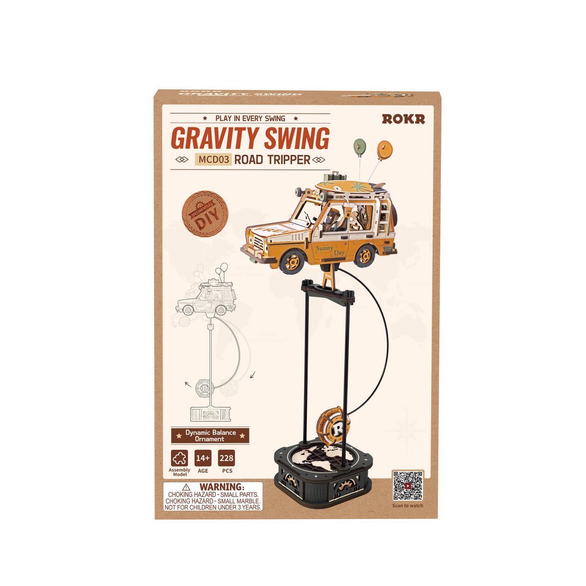 3D houten puzzel Road Tripper, DIY pendulum 37,5 cm