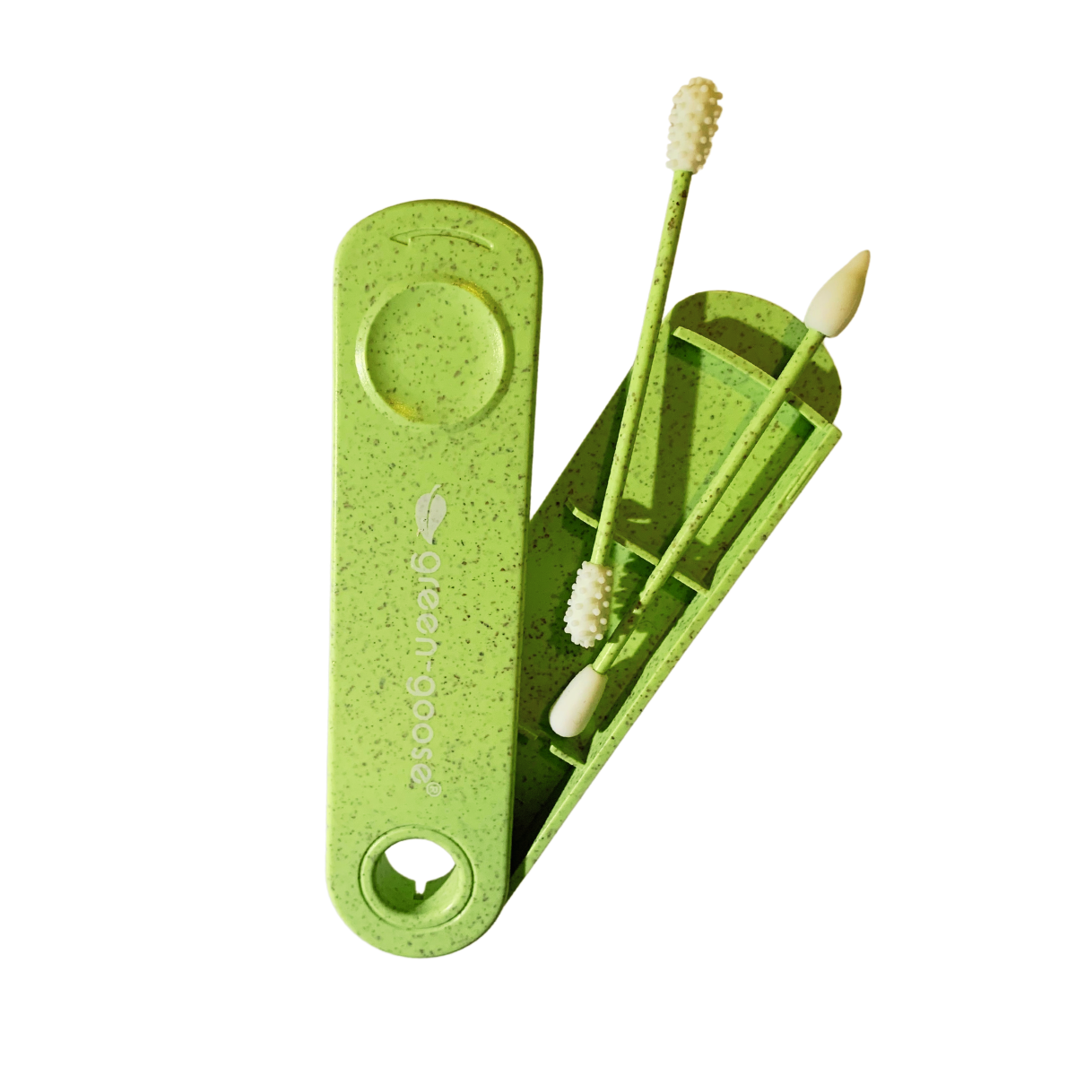 Herbruikbaar bio based wattenstaafje en make up applicator